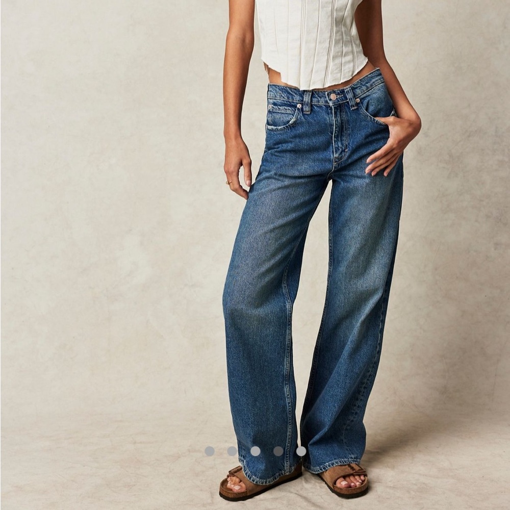 Free People Blue Wide-Leg Women's Jeans
